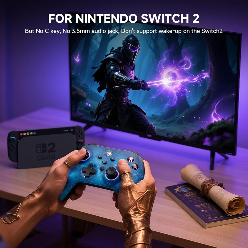 ECHTPower Store وحدة تحكم Switch 2، وحدة تحكم لاسلكية 2025 مع RGB/ماكرو/تحويل/تيربو/اهتزاز، وحدة تحكم بلوتوث بسعة 1000 مللي أمبير متوافقة مع Switch/Switch 2/PC/أندرويد/iOS - Image 2